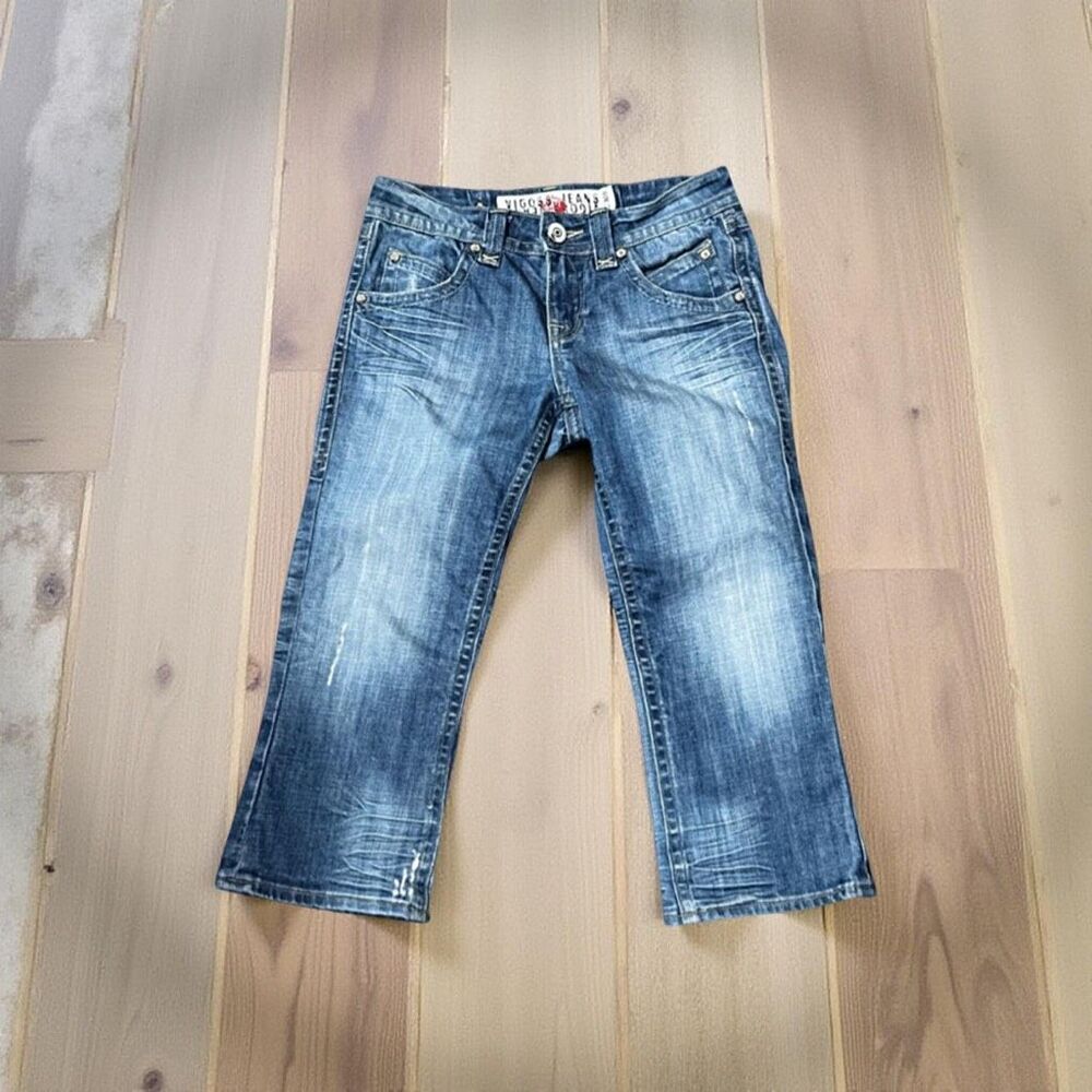 Vigoss Medium Wash Low Rise Denim Capris Size 3/4 Waist 27” #115